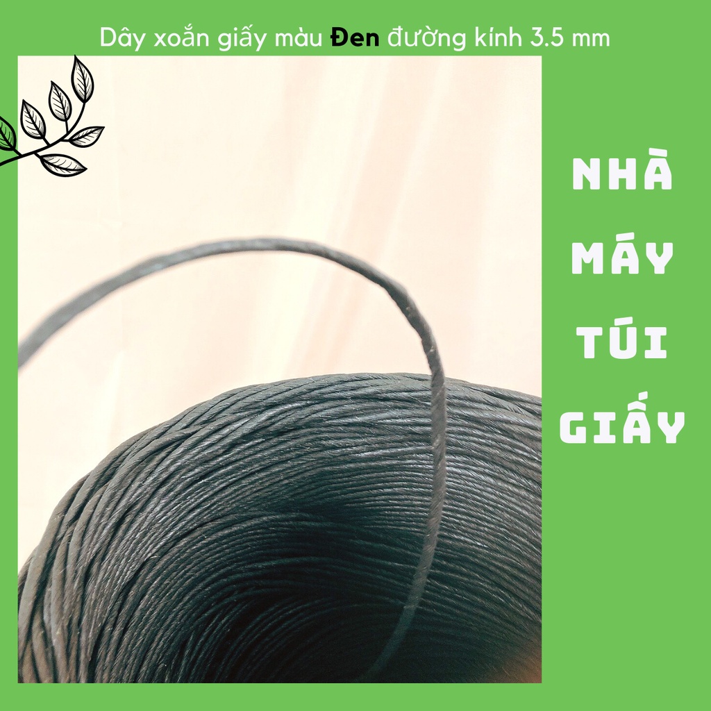 [RẺ NHẤT]  SET 2KG DÂY THỪNG GIẤY KRAFT MÀU ĐEN