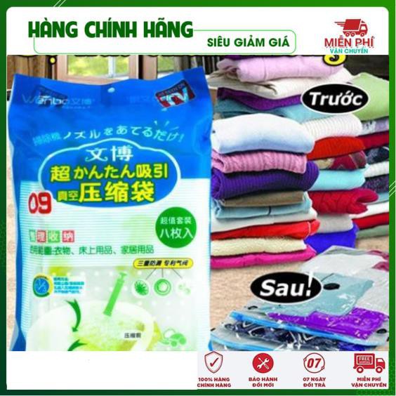 Sét 8 túi hút chân không kèm bơm điện Wenbo cất chăn màn quần áo - Gia Dụng Thông Minh