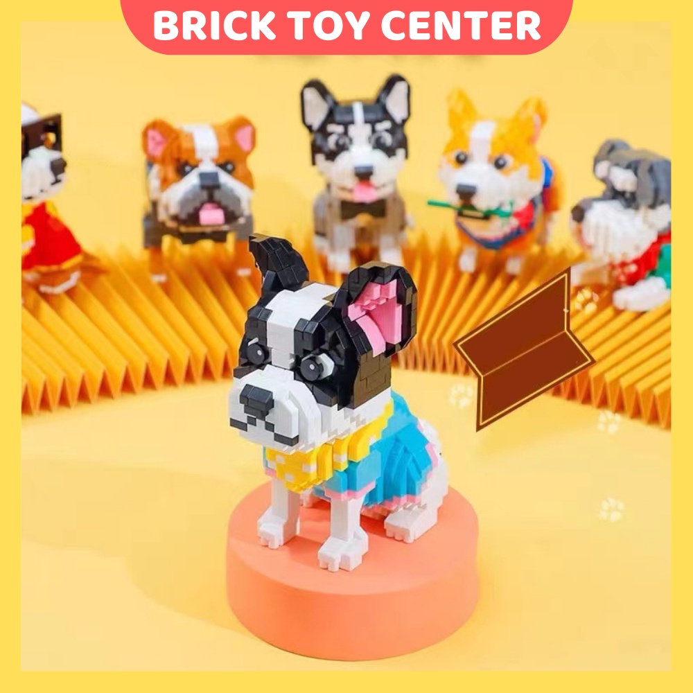 Đồ chơi mô hình động vật Balody lắp ghép chó Husky Corgi Bulldog mèo hoàng gia dễ thương