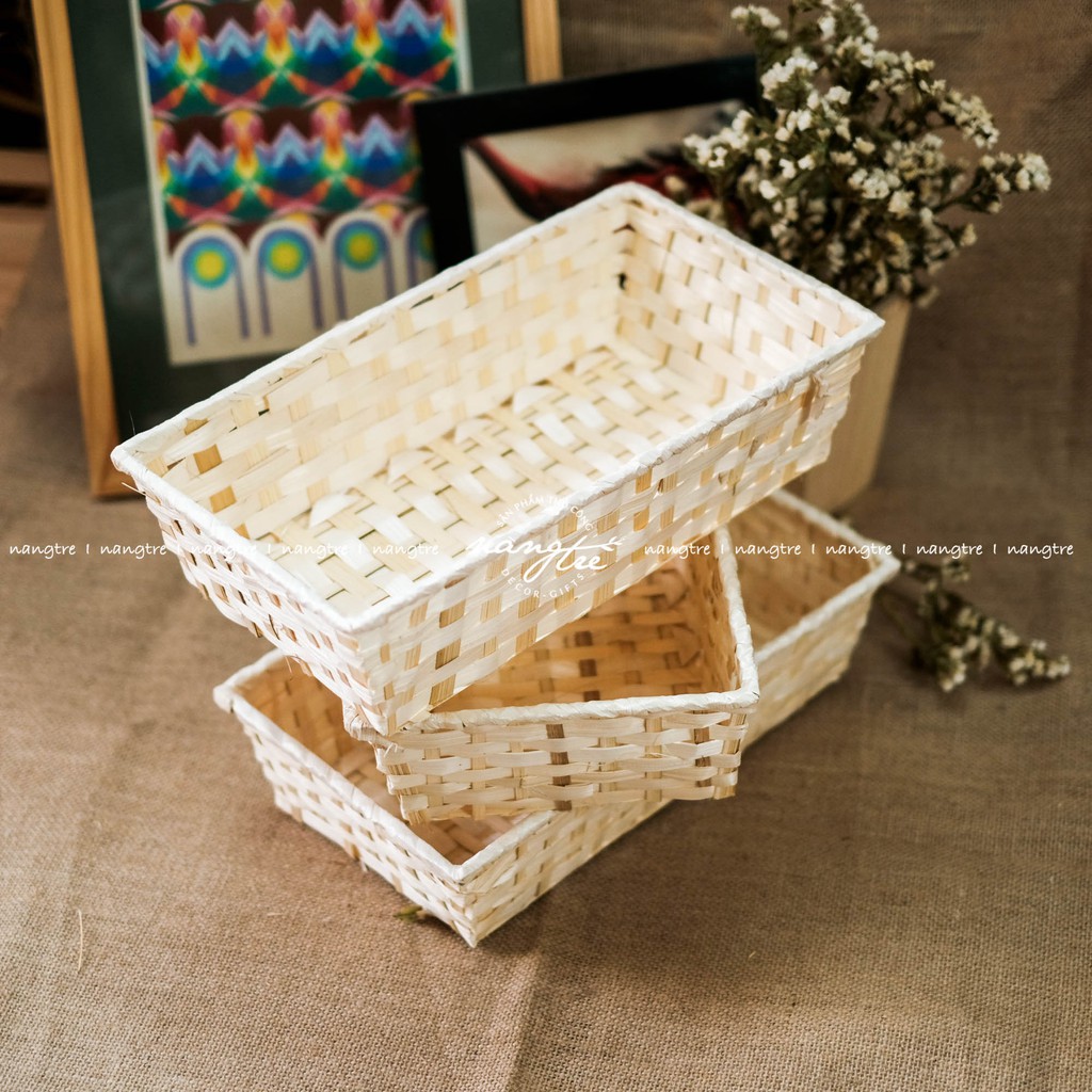 Khay tre đan gói quà, Khay tre chữ nhật