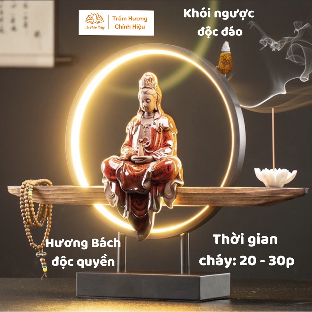 Trầm hương - Nụ trầm hương cao cấp khói ngược hương tự nhiên 100% hình nụ sen PHÚC LỘC THỌ Hương Bách