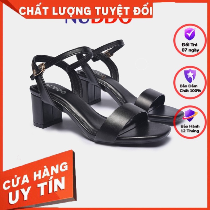 Giày sandal cao gót nữ quai ngang mảnh thời trang công sở cao cấp Nuddo cao 5 cm - Hàng nhập khẩu