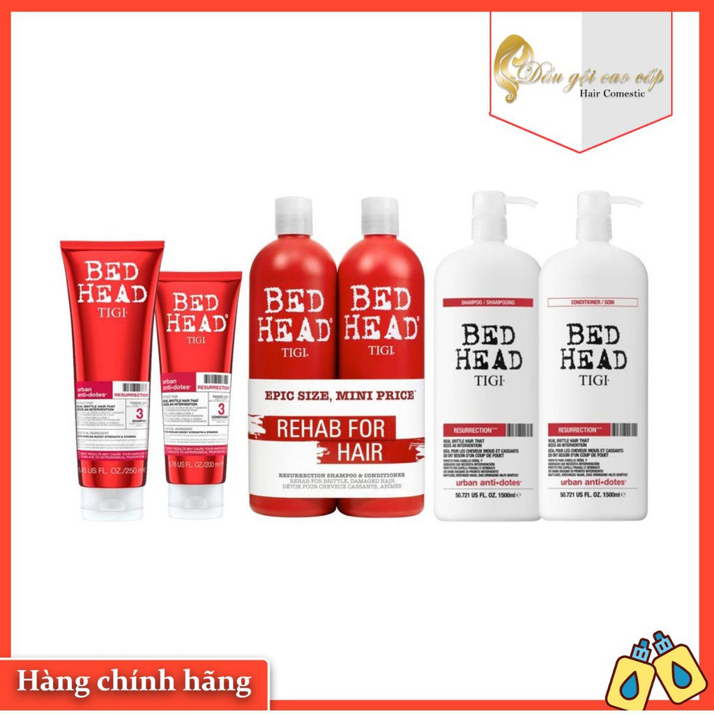 🍂 Gội xả TIGI đỏ Bedhead Ressurection Level 3 250ml/750ml/1500ml 🌹