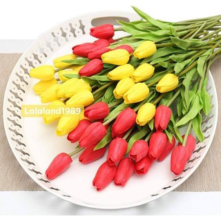 Hoa Tulip giả bằng nhựa PU cao su cao cấp- Hoa giả
