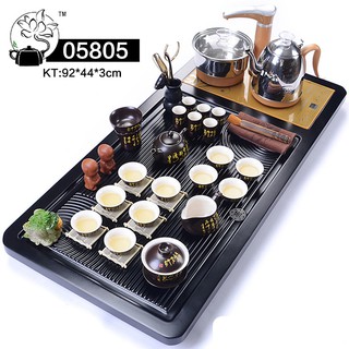 【Freeship toàn quốc 】Bàn trà điện thông minh bàn gỗ mặt đá ấm chén gốm sứ tử sa để phòng khách - Mã : 05801-19