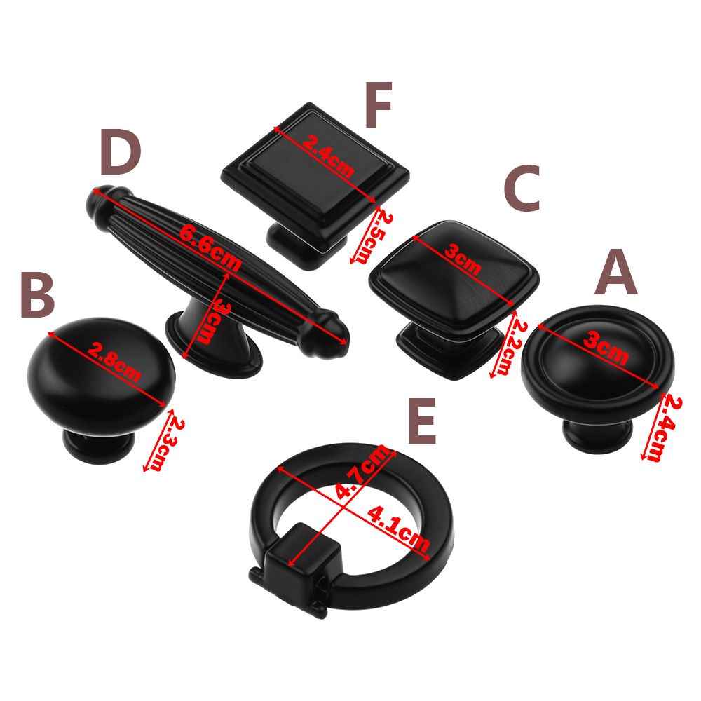 Tay nắm cửa tủ màu đen thiết kế độc đáo tùy chọn kiểu dáng tiện dụng cho nhà bếp