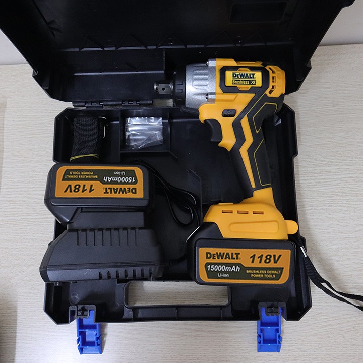 [FreeShip] Máy Siết Bulong dùng Pin Dewalt 118V 100% Lõi Đồng, TẶNG ĐẦU KHẨU VÀ ĐẦU CHUYỂN VÍT, Máy Bắn Vít, Pin 10 Cell