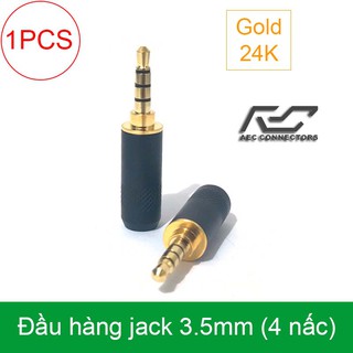 Đầu hàn jack âm thanh 3.5mm stereo 4 nấc có microphone AEC - Connector OD-4.0mm (màu đen - 1 chiếc)