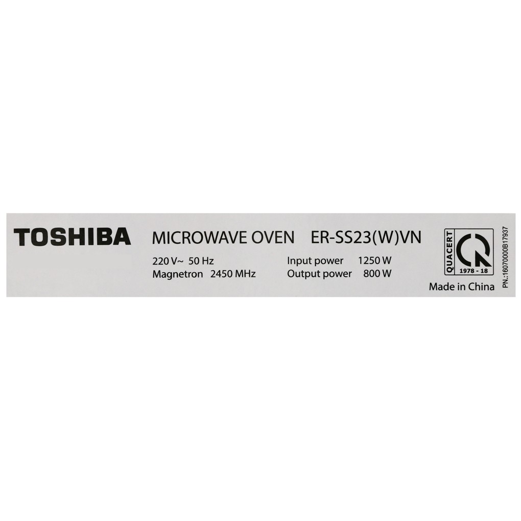 [Mã ELHADEV giảm 4% đơn 300K] Lò vi sóng Toshiba ER-SS23(W)VN (23L) - Hàng chính hãng