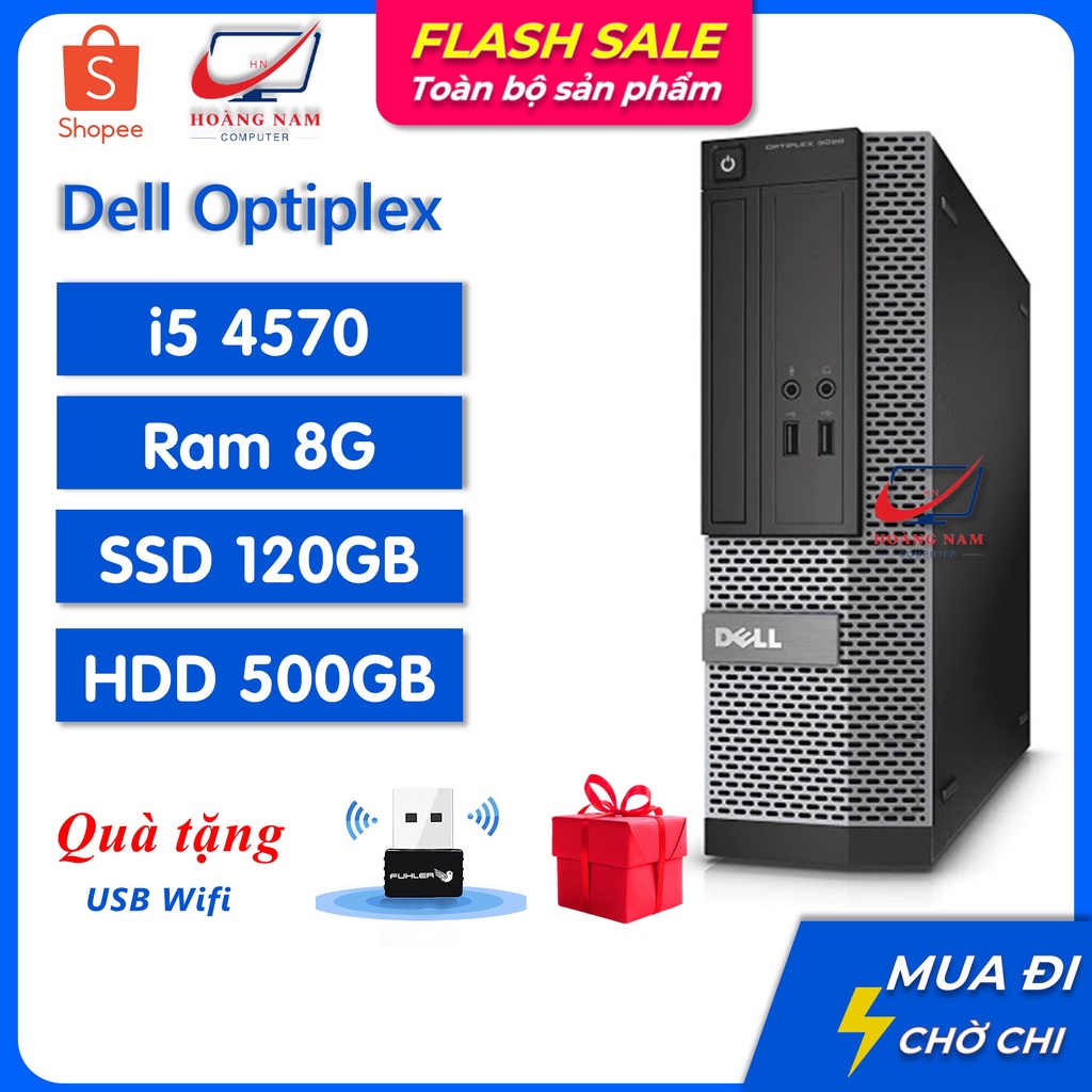 Cây Máy Tính Đồng Bộ⚡️Freeship⚡️ Máy Tính Dell - Dell Optiplex 3020 (I5 4570/ Ram 8G/SSD 120GB/HDD 500GB) - Bảo Hành 12T | BigBuy360 - bigbuy360.vn