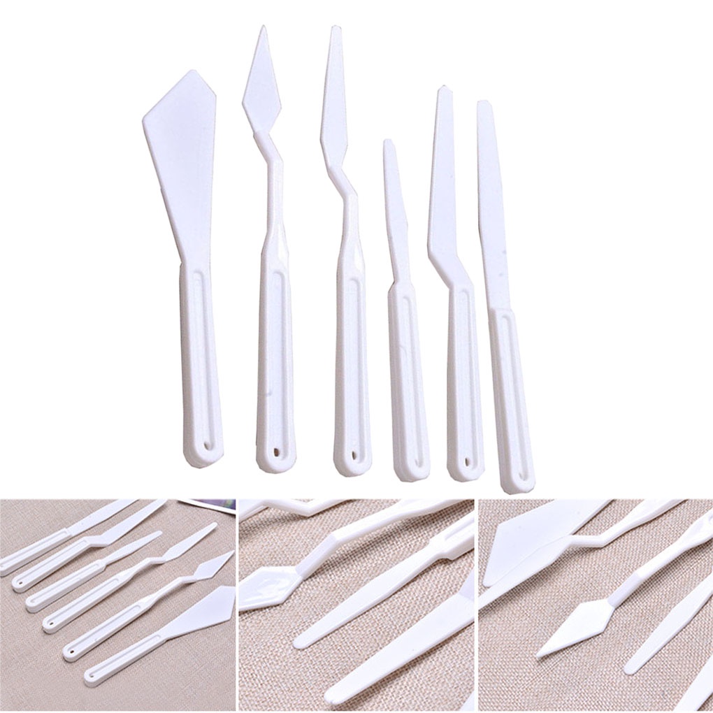 [CHOO] 6 Pcs/set Clay Sculpture Tools Set Plastic Spatula Clay Engrave Spatula Tools Kit Sculpture Accessory