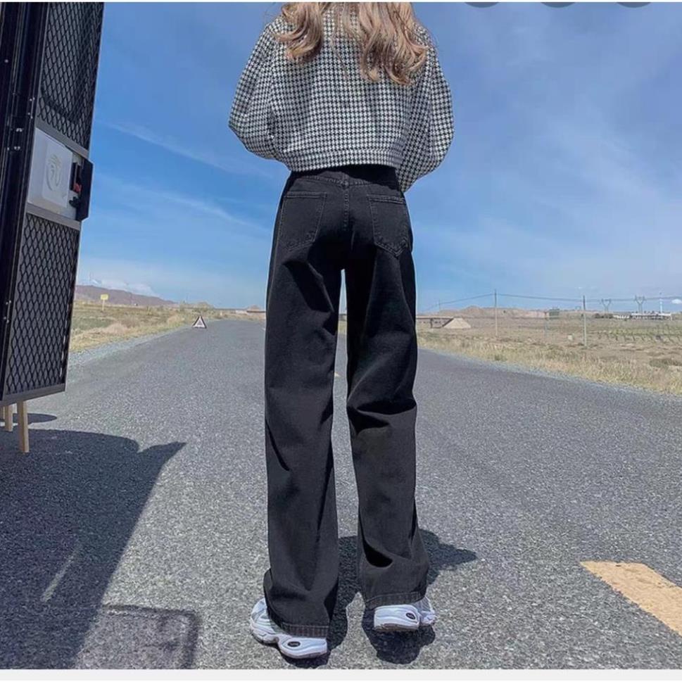 Quần jean bò ống rộng suông xuông nữ jeans cạp cao phong cách Hàn Quốc sành điệu style 2022 SKShop22 | BigBuy360 - bigbuy360.vn