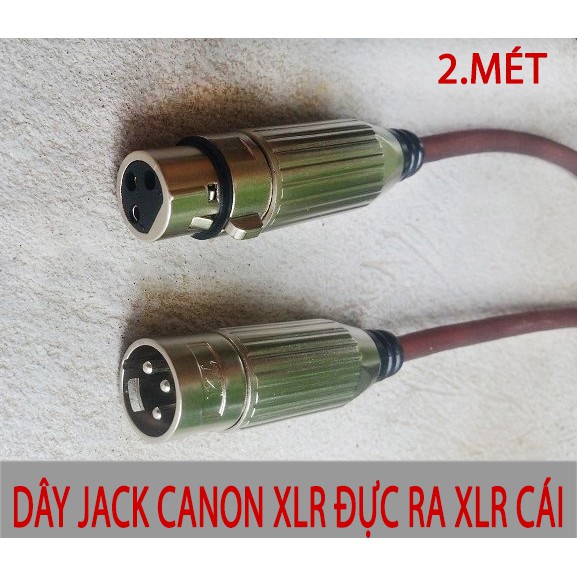 Dây micro Jack canon XLR đực ra XLR cái 2 mét