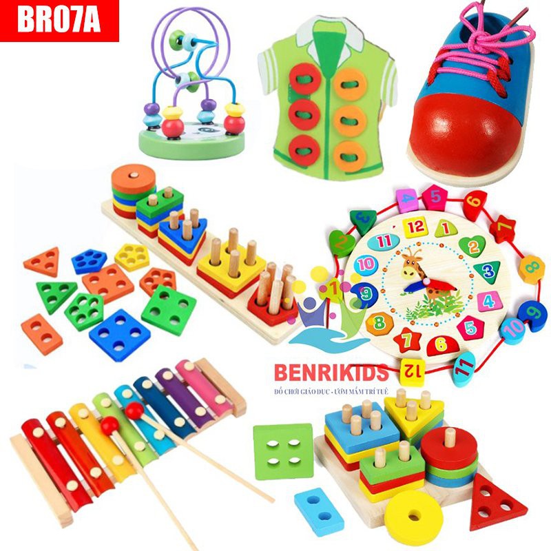 Đồ Chơi Giáo Dục Giúp Cho Trẻ Mầm Non Phát Triển Trí Thông Minh, Combo Tổng Hợp Kỹ Năng Sống Cho Bé BR07A