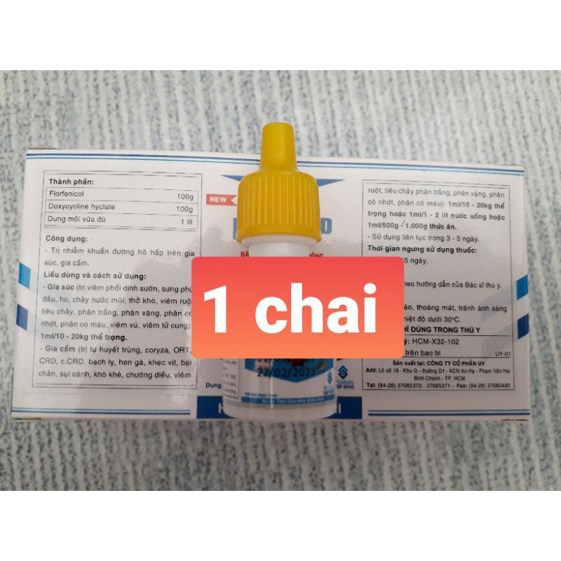 1 lọ Flosal D lọ 10ml. hen, khẹc gà đá, chim cảnh, vẹt