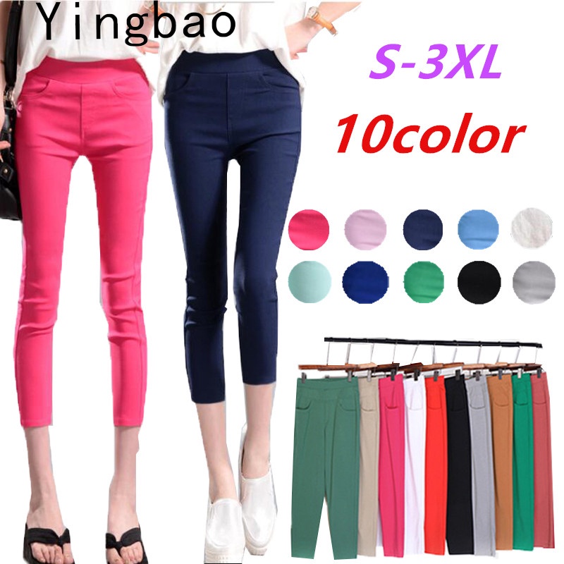 Yingbao Quần Short Capris Cotton Plus Size Eo Cao Co Giãn Cắt Thẳng Phong Cách Hàn Quốc Trang Trọng Cho Nữ