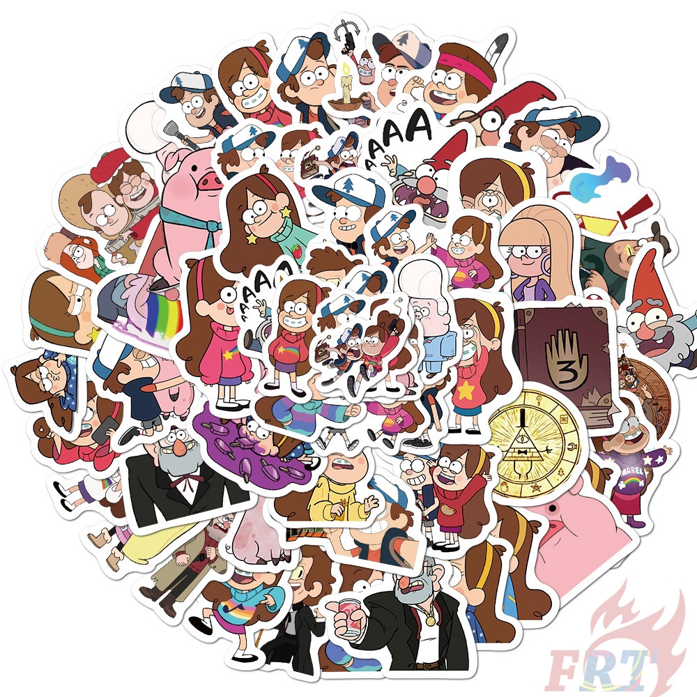 ❉ Gravity Falls Series 01 Stickers ❉ 50Pcs/Set Cartoon TV Shows DIY Fashion Waterproof Luggage Laptop Skateboard Doodle Decals Stickers