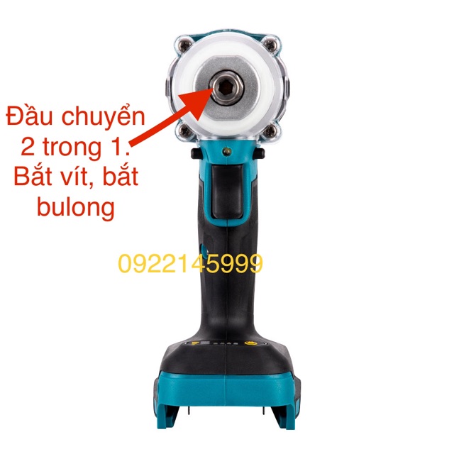 Thân máy bulong không than dùng điện 18v-21v đầu rông 2 trong 1