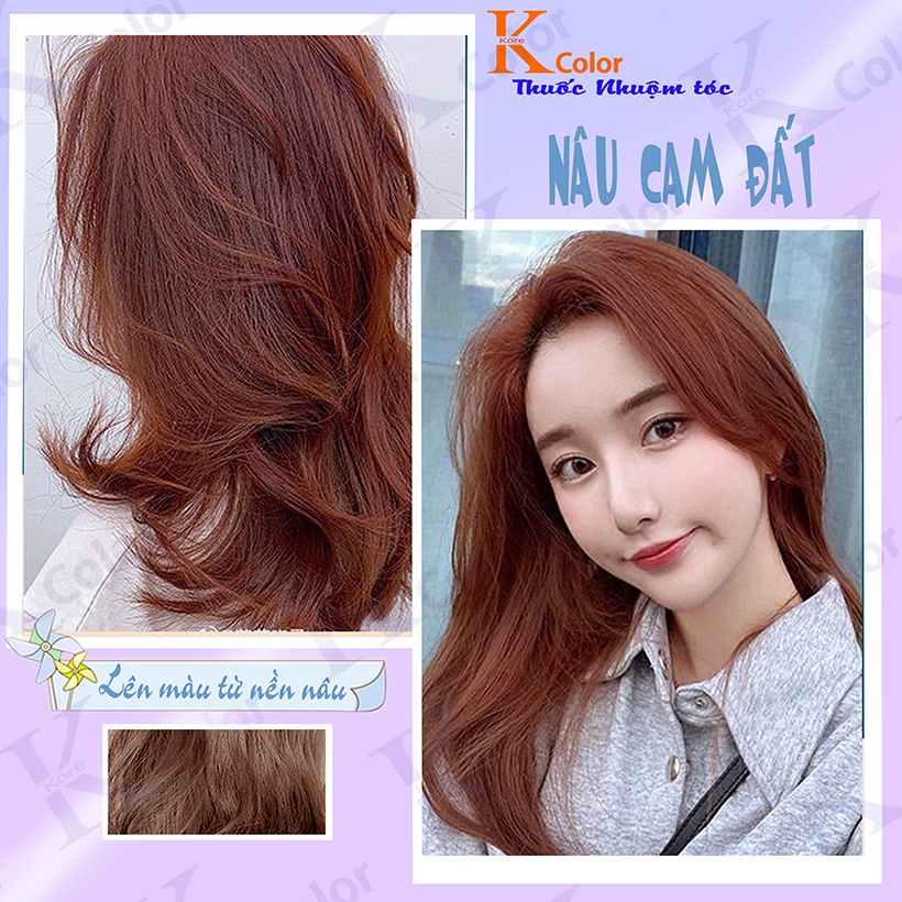 Thuốc Nhuộm Tóc Màu NÂU CAM ĐẤT Không Tẩy