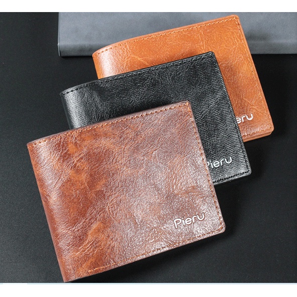 Ví Nam Da Cao Cấp Thương Hiệu Pieru,Bóp Da PU Xịn Nhiều Ngăn Đẳng Cấp Nam Tính Phong Cách Hàn Quốc