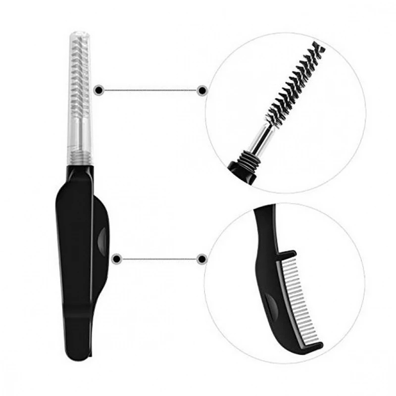 Lược Chải Lông Mày/Lông Mi Hai Đầu Bằng Thép Có Thể Gập Lại Tiện Dụng