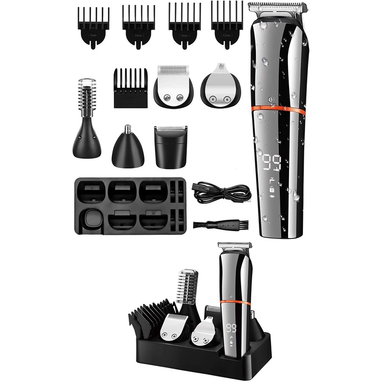 Tông đơ cắt tóc Kemei KM-5898 không dây chống nước 6 trong 1 tiện dụng cho nam