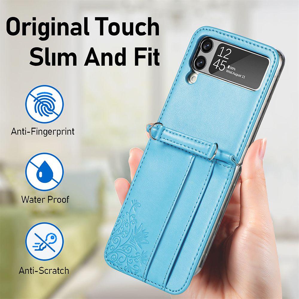 BTLIMER Ốp Điện Thoại Bằng Da Màu Trơn Đa Năng Có Ngăn Đựng Thẻ Cho Samsung