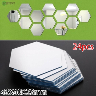 Set 24 Miếng Gương Dán Tường Trang Trí