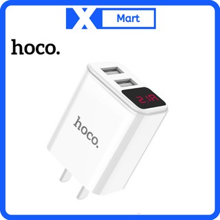 Cóc sạc nhanh hoco c63 2 cổng usb 2.1a chính hãng - củ sạc có màn hình led hiển thị dòng điện