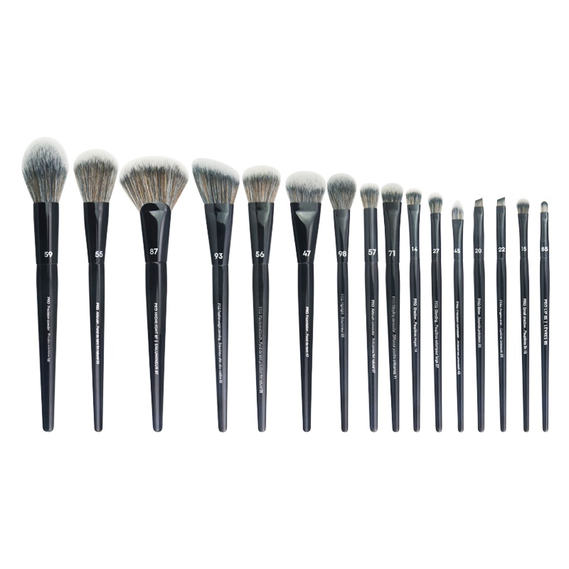 Set 16 Cọ Trang Điểm Lông Tổng Hợp Mềm Mại Màu Đen Chuyên Nghiệp