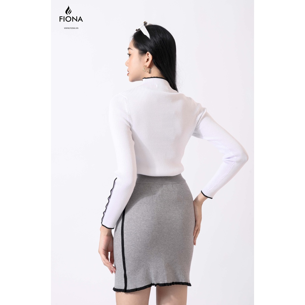 Chân váy len nữ FIONA, Chân váy ôm phối màu dáng ngắn mã F850503