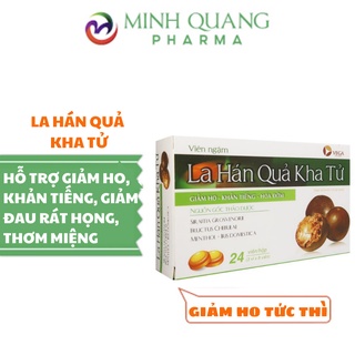 Viên ngậm la hán quả kha tử - hộp 24 viên. kẹo ngậm ho
