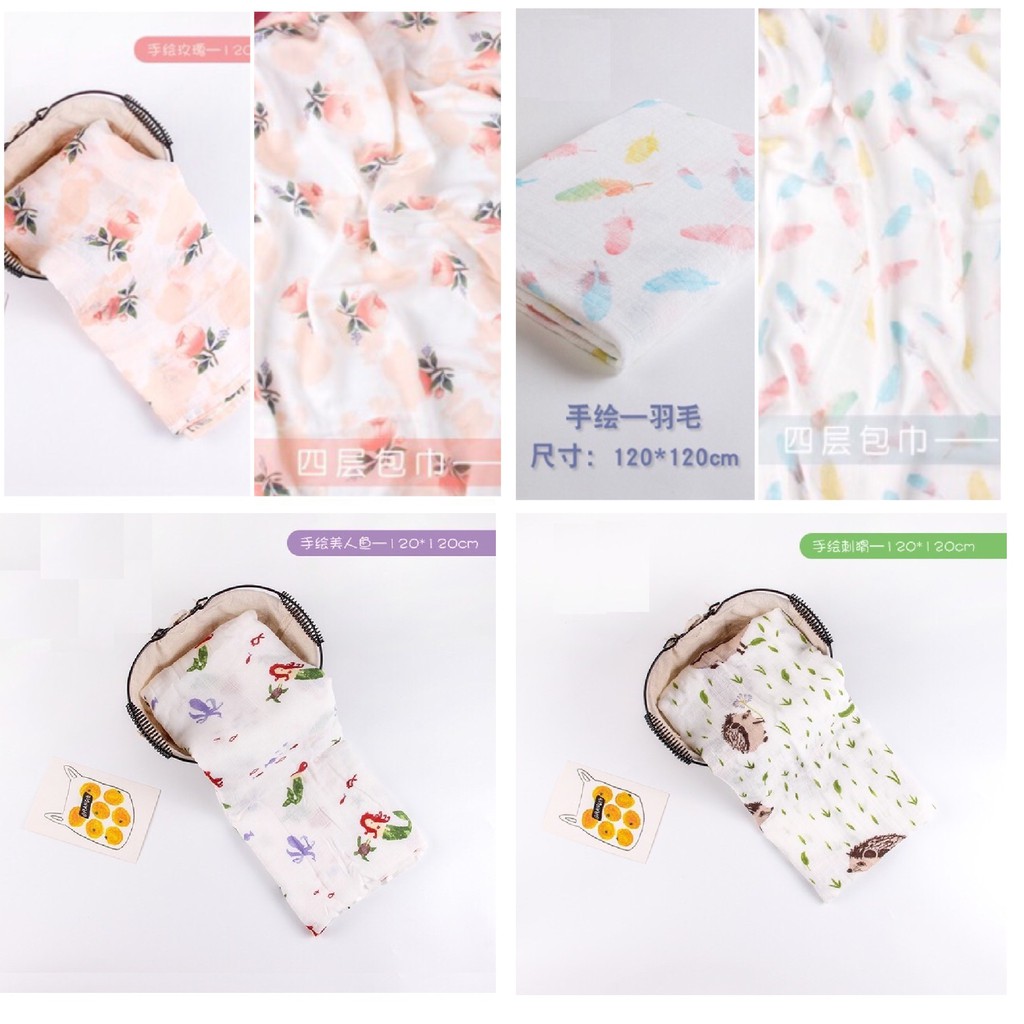 Chăn/khăn 2 lớp sợi tre cao cấp thương hiệu Muslin Tree