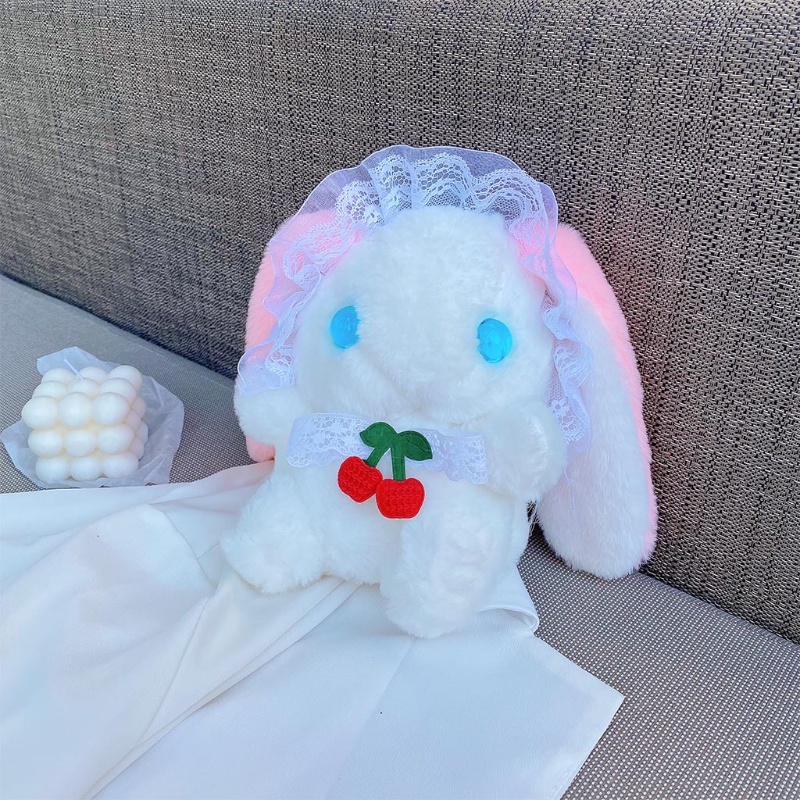 Túi Đeo Chéo Hình Thỏ Nhồi Bông Dễ Thương Phong Cách Lolita Nhật Bản