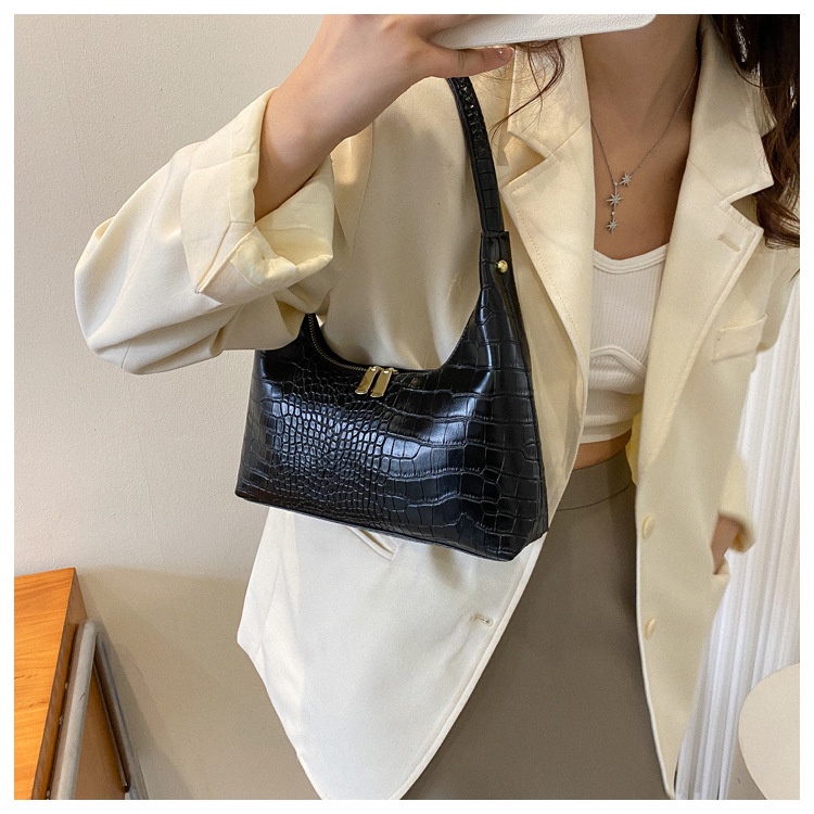 Túi Xách JASMIN NOIR Đeo Vai Họa Tiết Da Cá Sấu Thời Trang Nữ Đơn Giản