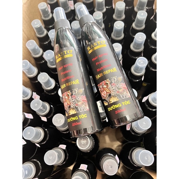 Nước xịt dưỡng tóc rasitocollagien hương nước hoa chai màu đen 250ml siêu mềm mượt phục hồi hư tổn chống khô sơ trẻ ngọn