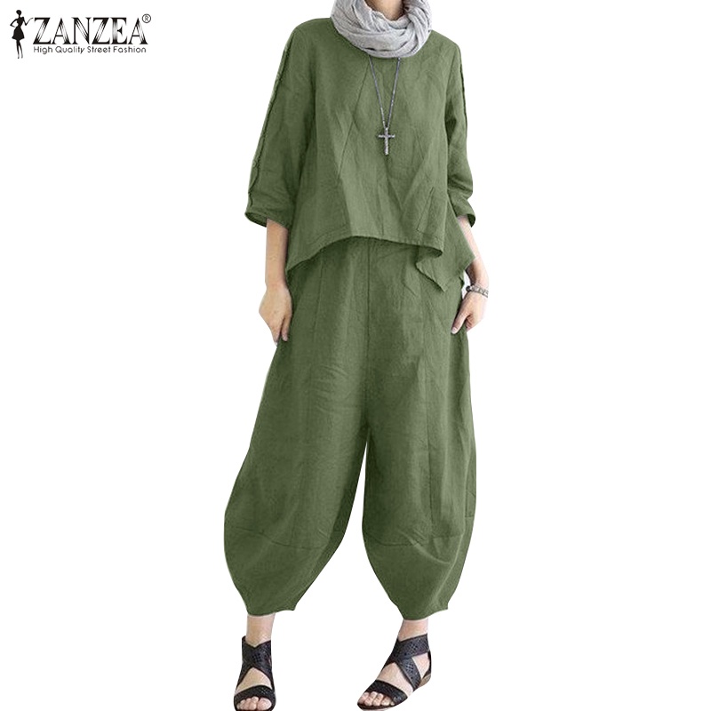 ZANZEA Set Đồ 2 Món Phong Cách Châu Âu Vintage Cho Nữ 3/4