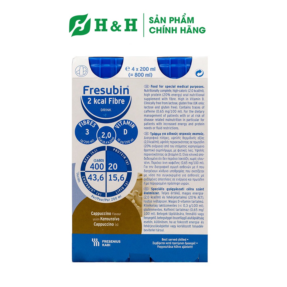 Sữa cho người ung thư, suy dinh dưỡng Fresubin 2 Kcal Fiber Drink