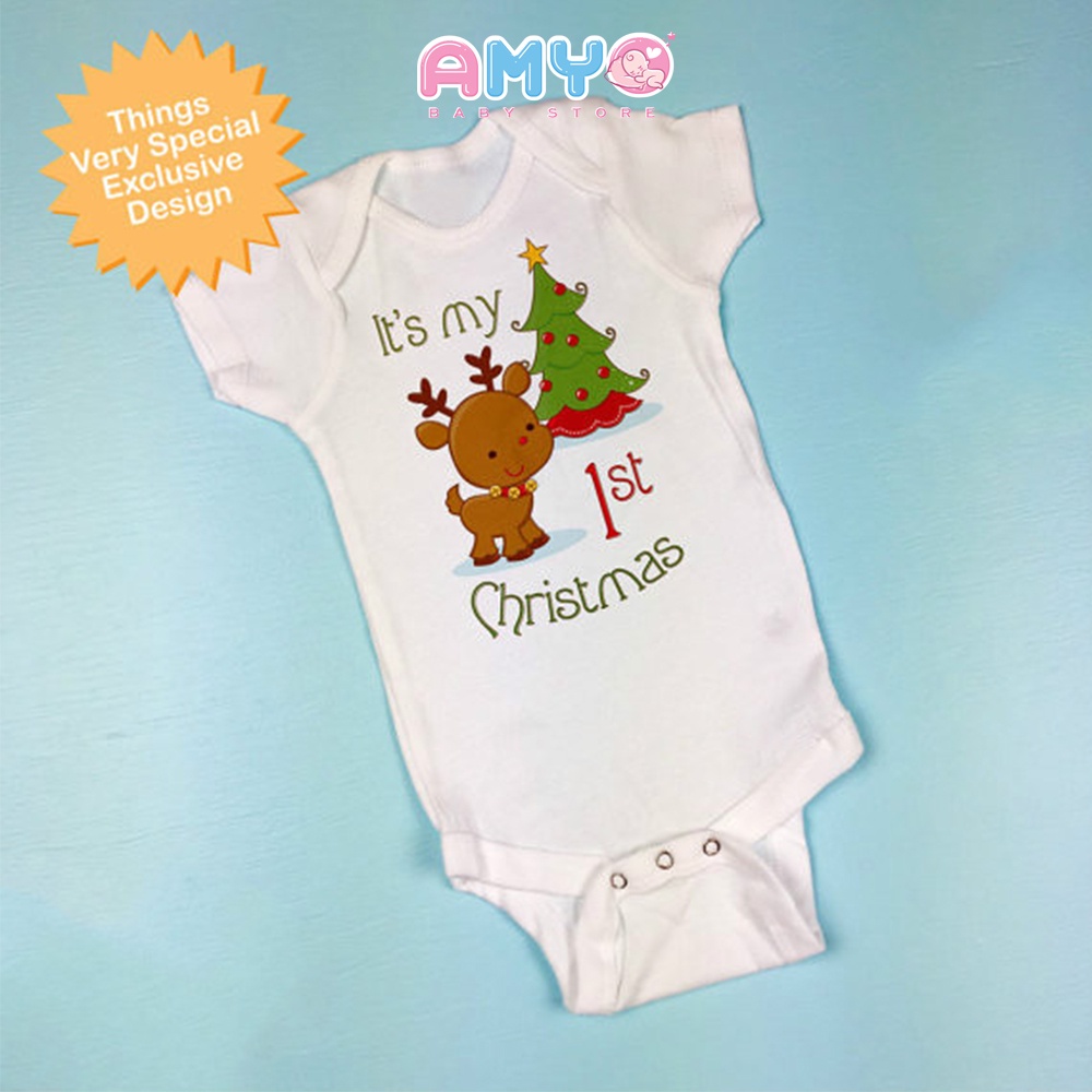 Bodysuit noel cho bé bộ body bé gái bé trai cotton quần áo sơ sinh đồ noel liền thân bé đầy tháng 3 6 9 12 tháng 2 tuổi