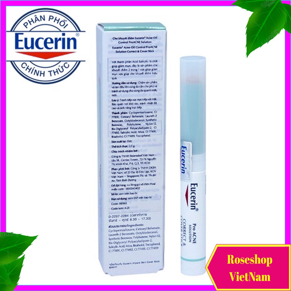 ✅Bút Che Khuyết Điểm Eucerin  Pro Acne Correct & Cover Stick 2g - Proacne Kem Che Giảm Mụn và Vết Thâm. RSVN SP67 | BigBuy360 - bigbuy360.vn