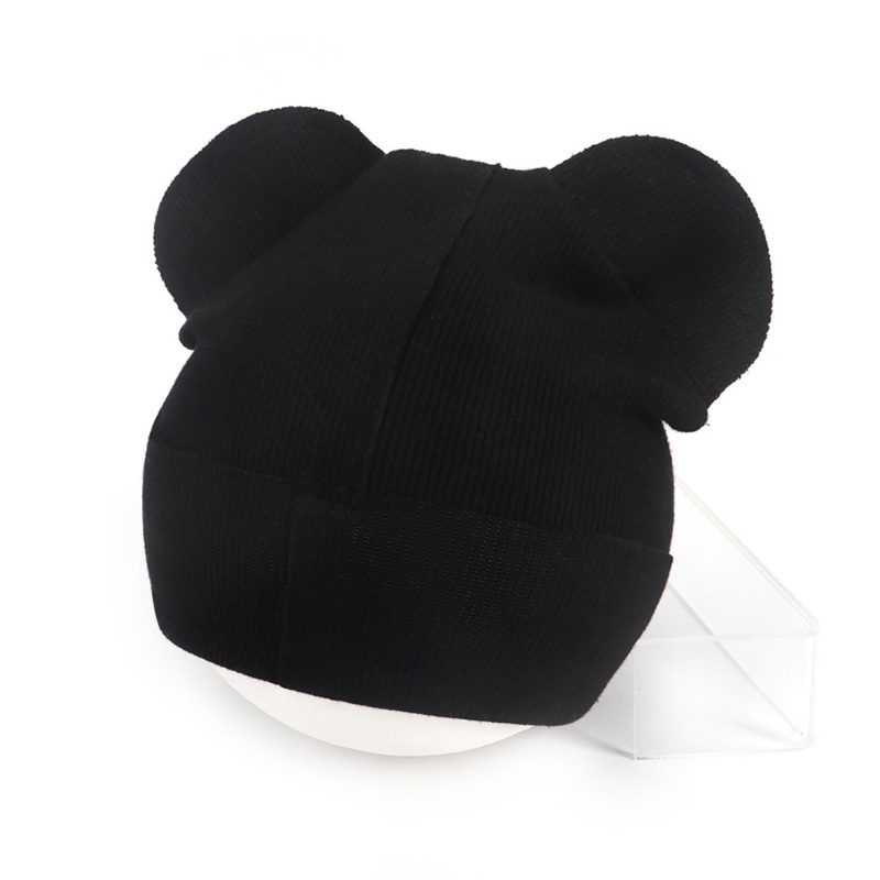 Bộ Găng Tay + Mũ + Găng Tay Bằng Cotton Mềm Chống Trầy Hình Tai Gấu Dễ Thương Cho Bé Sơ Sinh