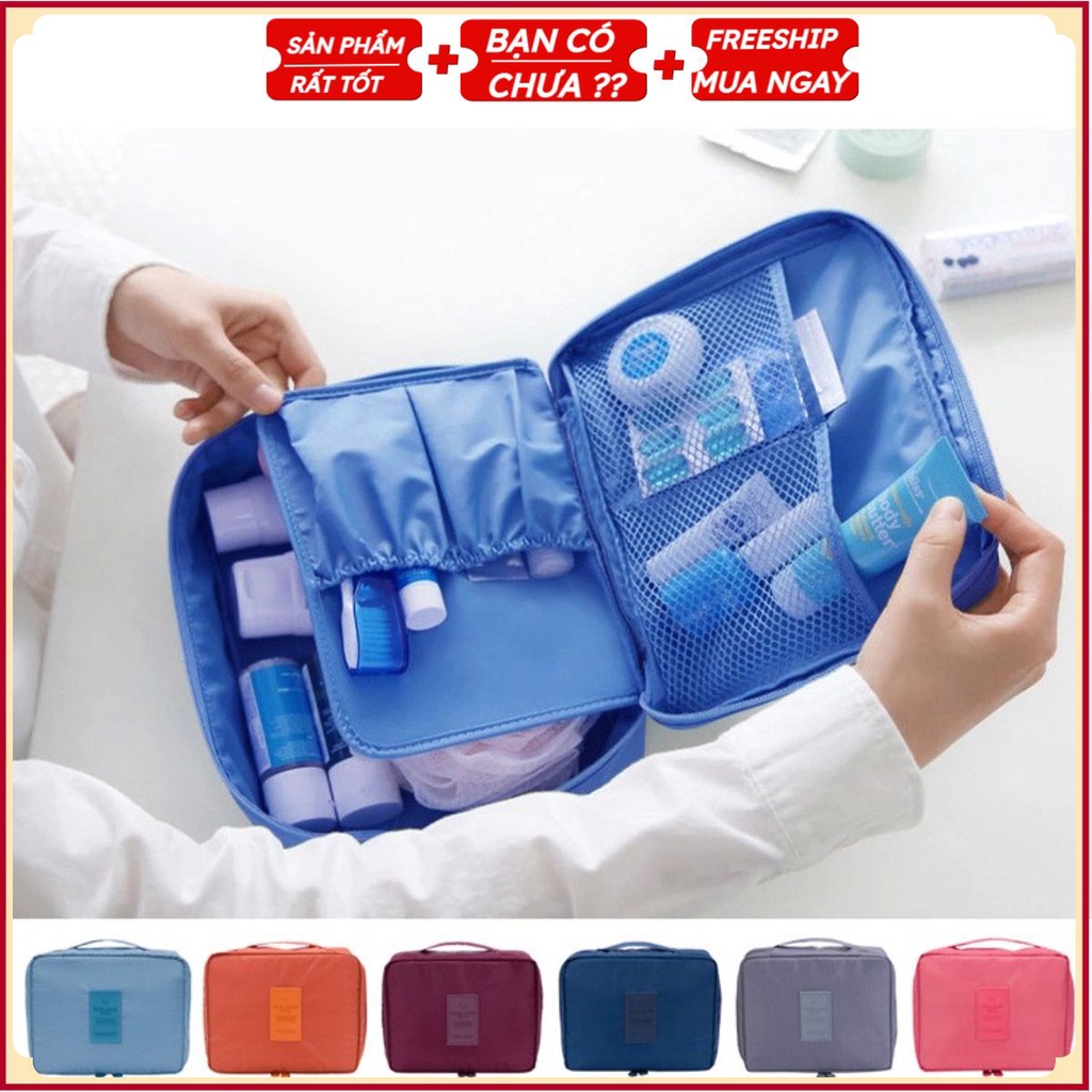 Túi Đựng Mỹ Phẩm Cá Nhân Nhiều Ngăn - Cặp Đựng Đồ KIỂU 8 Du Lịch Chống Nước