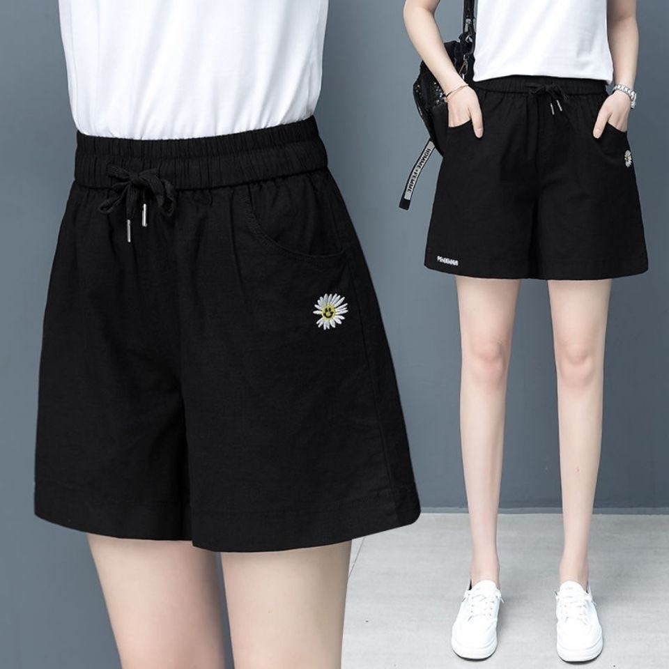Quần Short Thể Thao Lưng Cao Dáng Rộng Plus Size Chất Liệu Cotton Lanh Cho Nữ | BigBuy360 - bigbuy360.vn