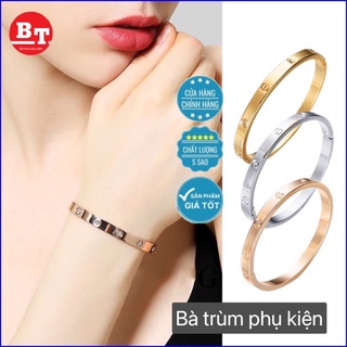 Vòng tay titan nữ không gỉ đính đá pha lê lấp lánh thiết kế thời trang
