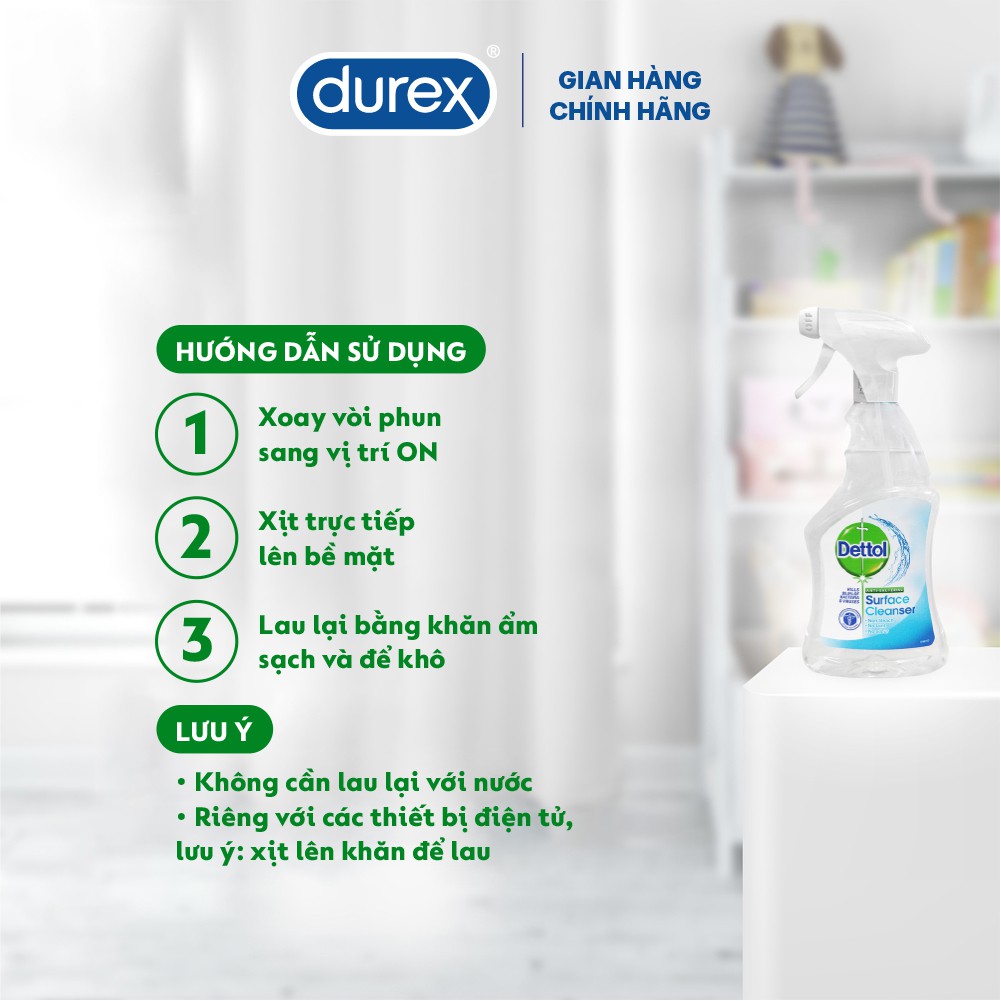 Quà tặng độc quyền Durex - Chai xịt Dettol kháng khuẩn 500ml