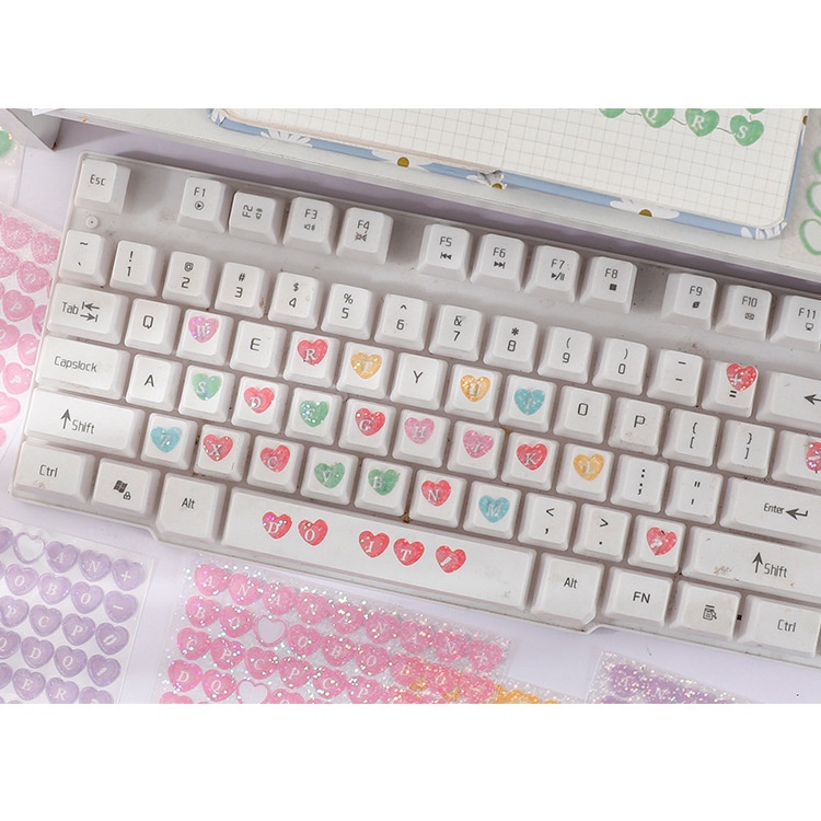 1 Nhãn Dán Chữ Cái Màu Laser Lấp Lánh Dễ Thương Trang Trí Sổ Tay/ Đồ Thủ Công DIY