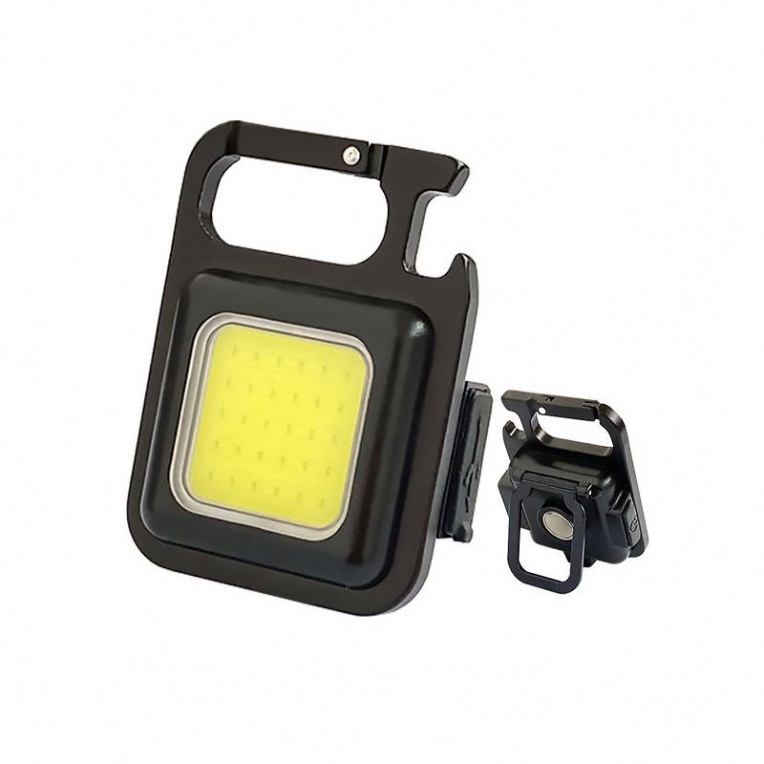 Đèn LED COB MINI siêu sáng có móc khóa đa năng chống nước, sạc USB, 3 chế độ điều chỉnh sáng.