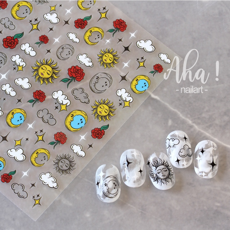 Sticker 3D Mặt Trời | Hình Dán Móng Tay Đáng Yêu Aha! 019