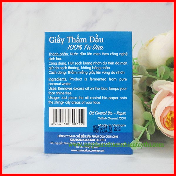 Giấy Thấm Dầu Từ Dừa Cửu Long Hộp 50 Tờ