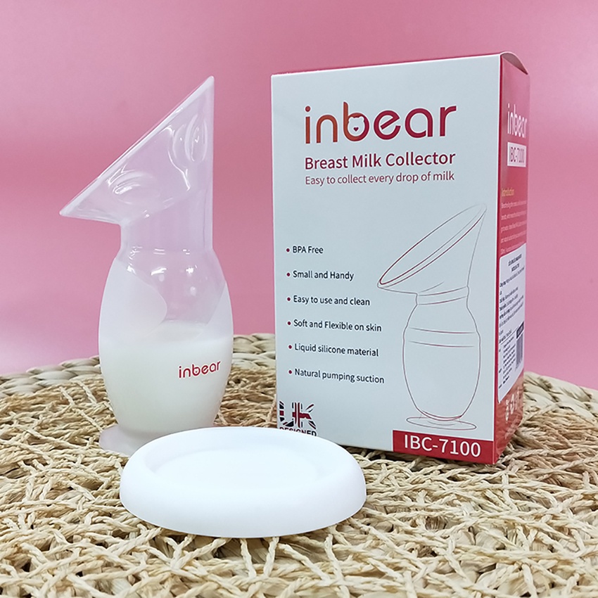 Combo 2 Cốc Hứng Sữa Inbear Silicon (IBC-7100) - Vừa Hứng Sữa, Hút Sữa Nhanh Chóng, Dính Bám Chắc